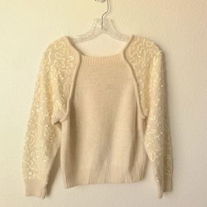 Vintage Corso Ceccherini Sequin Cream Sweater